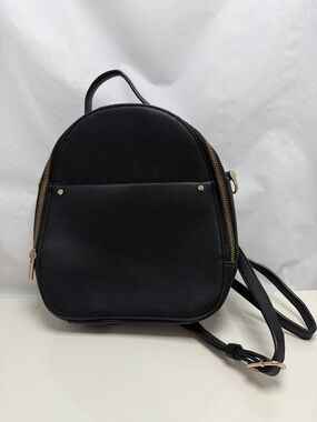 A New Day Black Mini Backpack/ Crossbody Convertible  with Gold Hardware